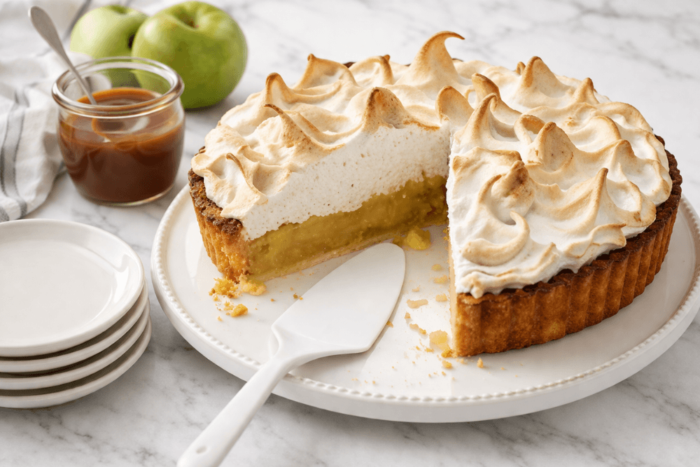 Tarta z jabłkami i bezą