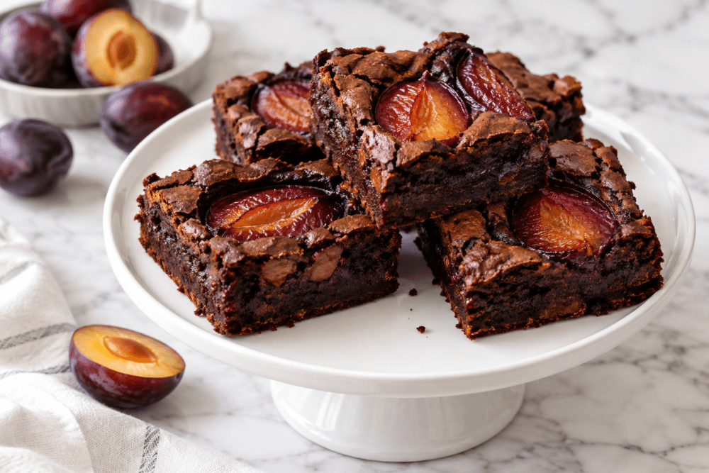 Brownie ze śliwkami
